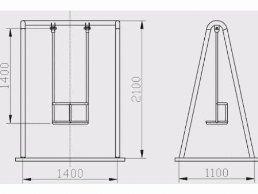 Чертеж самых простых металлических дачных качелей Чертеж самых простых металлических дачных качелей
