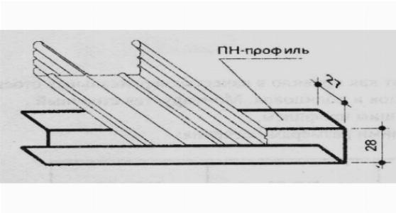 Направляющий профиль (ПН) для перегородки из гипсокартона Направляющий профиль (ПН) для перегородки из гипсокартона